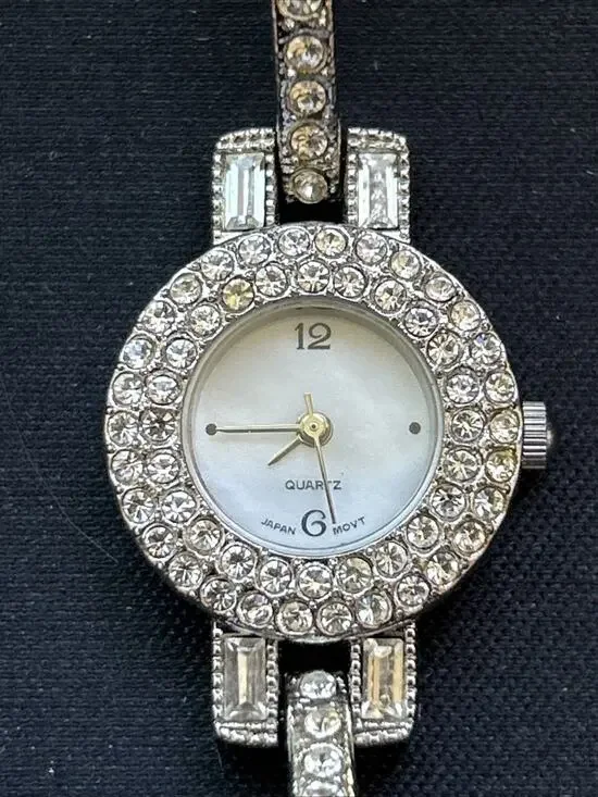 Silver Tone Rhinestone Bezel Women’s Quartz Watch