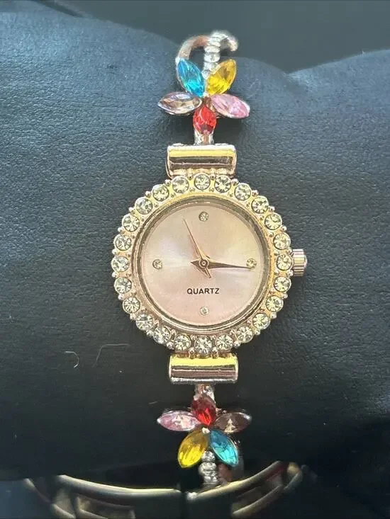 Women’s Rose Gold Tone Multicolored Stones Women’s Quartz Watch