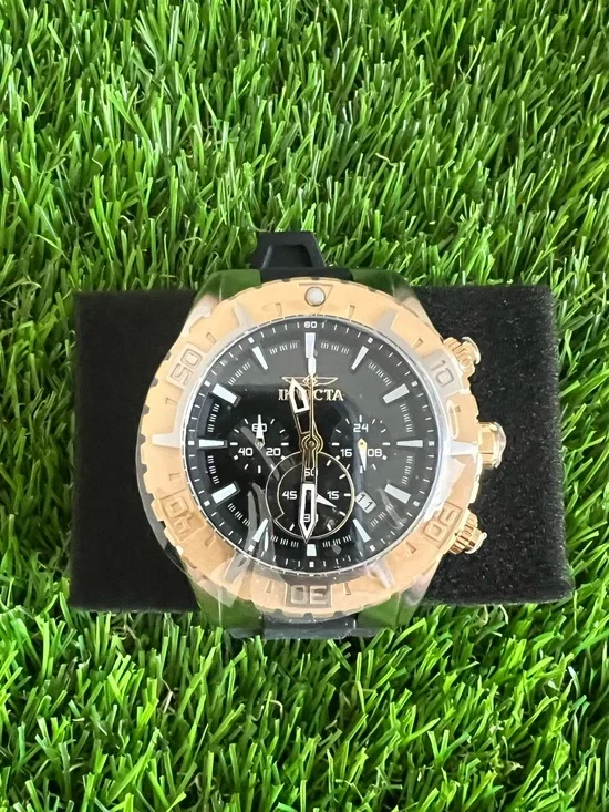 Invicta Gold and Black Chronograph Sport Watch