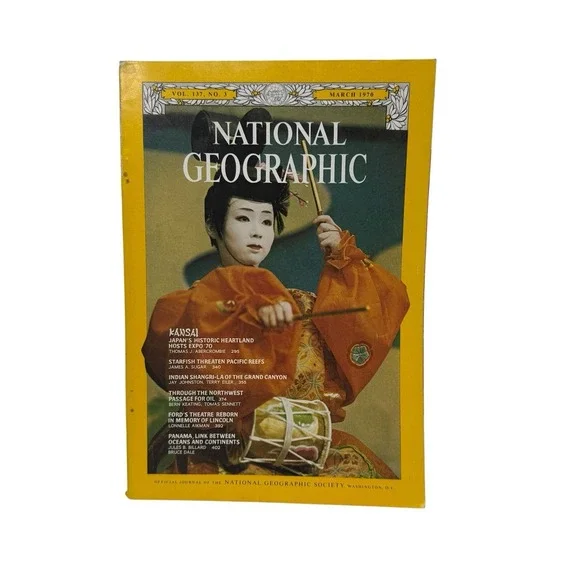 Vintage National Geographic‎ Magazine March 1970  Japan Starfish Oil Panama