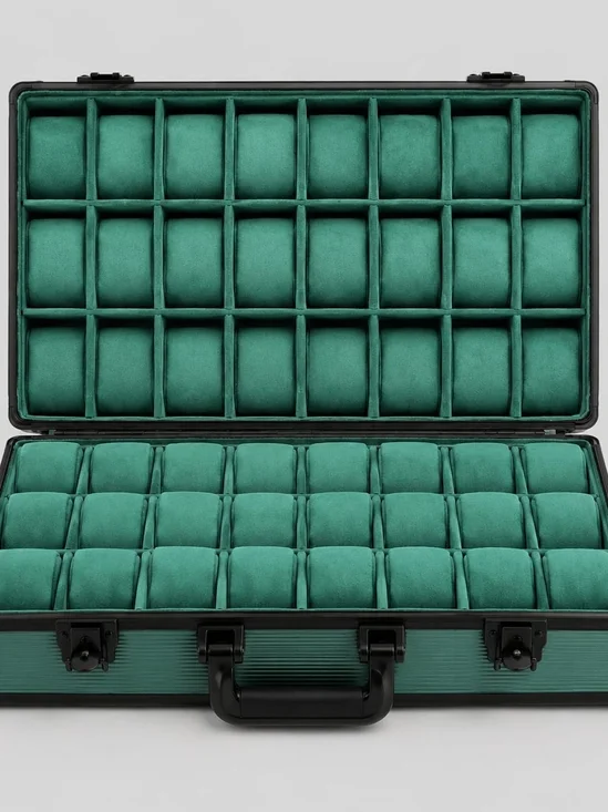 New 48 Slot Aluminum Watch Storage&Display Carrying Case With Lock.