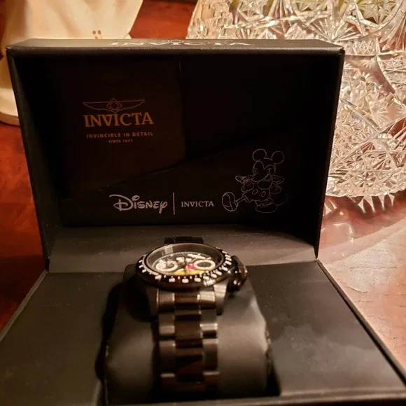Invicta Disney Mickey Mouse‎ Watch Men's Black Stainless Steel