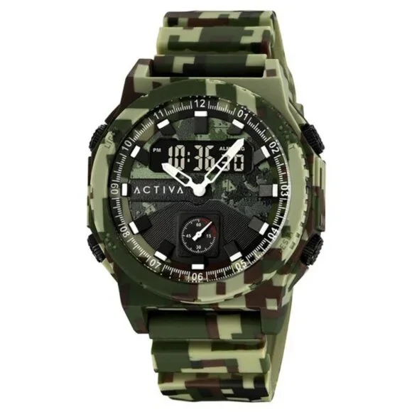 Activa X Invicta Men’s Digital Watch | 47mm Camouflage Green | Model ACW2355-00