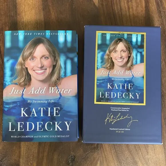Katie Ledecky Just Add Water Autographed Hardcover Book Olympic w/ Slipcase COA