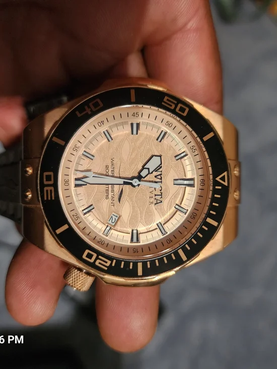 Invicta Rose Gold and Black Men's Diver Watch Automatic 50mm