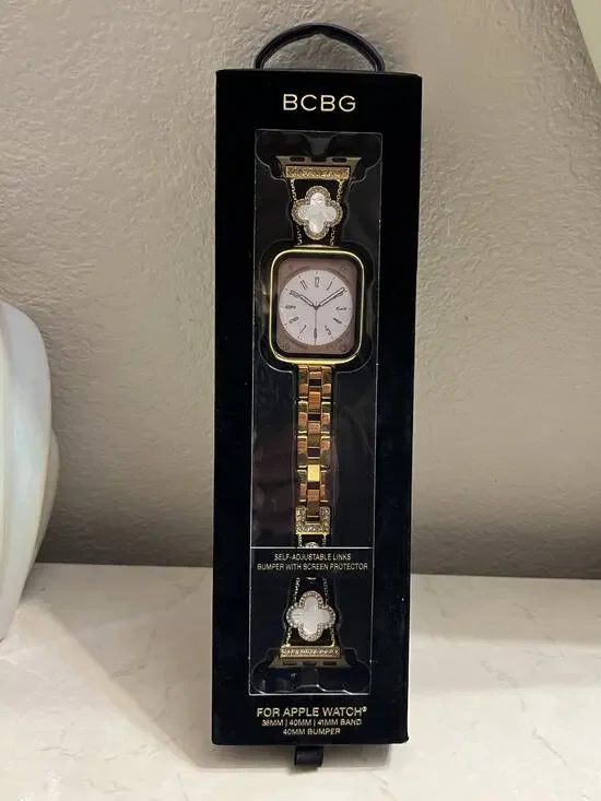 BCBG Gold Floral Apple Watch Band – 38/40/41mm Elevate your Apple Watch