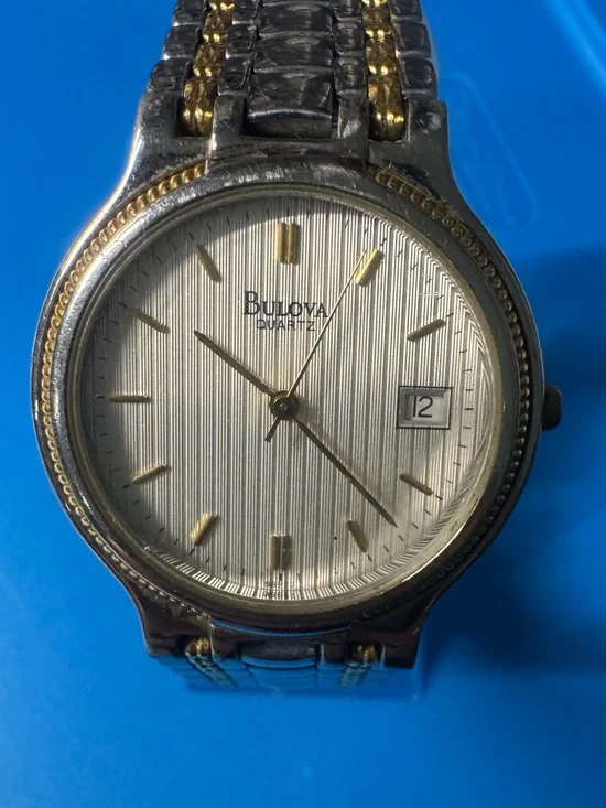 Bulova Two-Tone Silver Dial Watch with Gold Accents