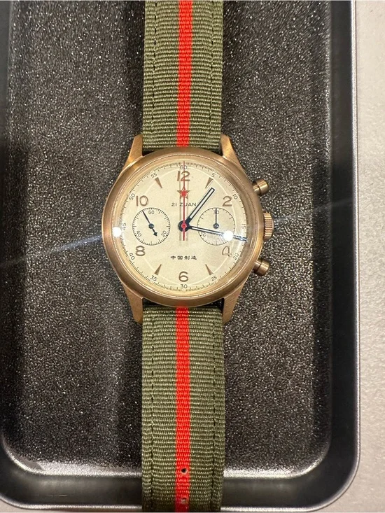 Seagull 1963 Bronze 40mm Lume Chronograph Sapphire Blue Hands