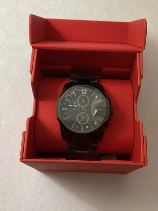 Diesel Chronograph Black Ion Plated Stainless Steel Watch 49x45mm DZ4180