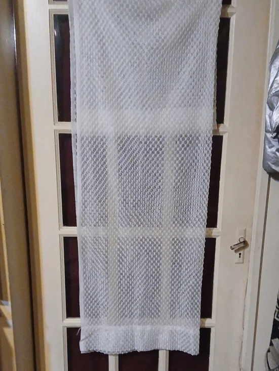 Source Unknown White Sheer Textured Curtain Panel