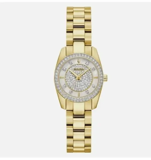 Bulova Classic Gemmed Diamond Stainless Steel Quartz Women's Watch - 98L315
