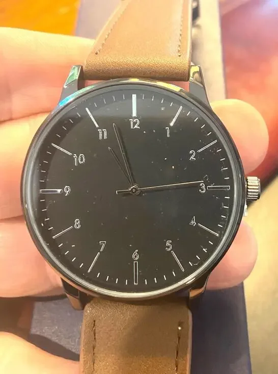 Men's 45mm Gun Metal Tone Kendall & James Watch, Brown Band, New