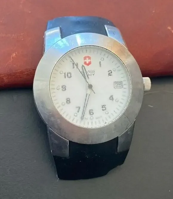 Men's 40mm Silver Tone Victorinox Swiss Made Swiss Army Watch, WR 100M