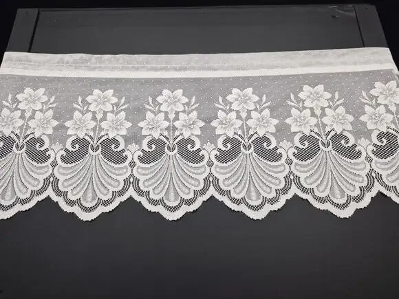 Vintage Floral Lace Valance 56 W 18 L Made In U S A
