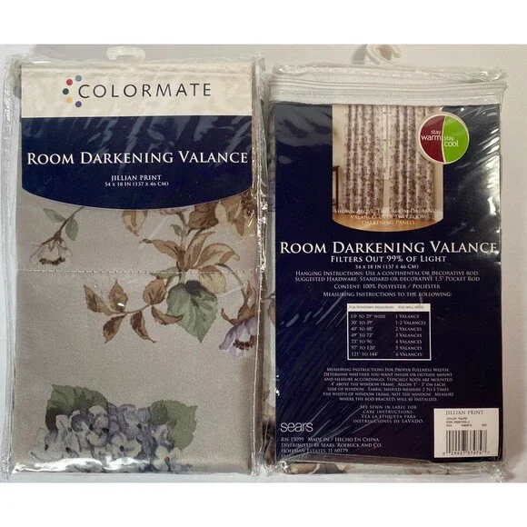 Colormate Room Darkening Valance, Jillian Print 54