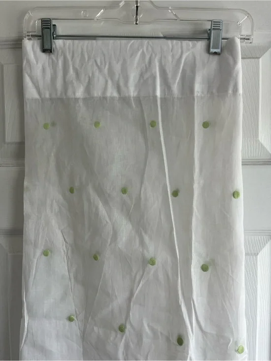 Pottery Barn Kids  Light Green Polka Dot Sheer Curtains 44 x 84