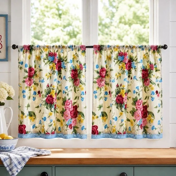 The Pioneer Woman Sweet Rose Curtains 30x36 2 piece set Discontinued Cottagecore
