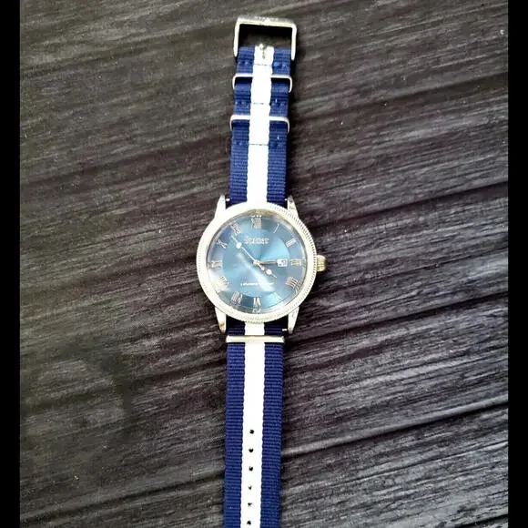 RARE Stauer  Men's‎ Nato Strap Sport Watch New Battery