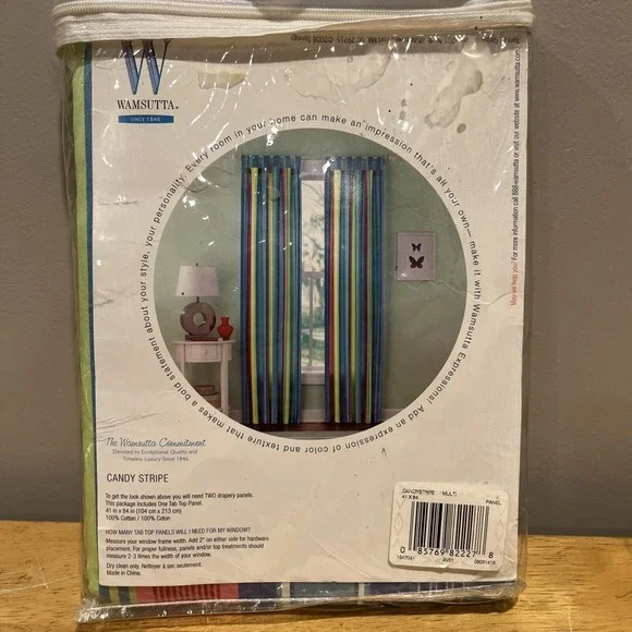 Wamsutta Candy Stripe Vtg Curtain Panel 41x84