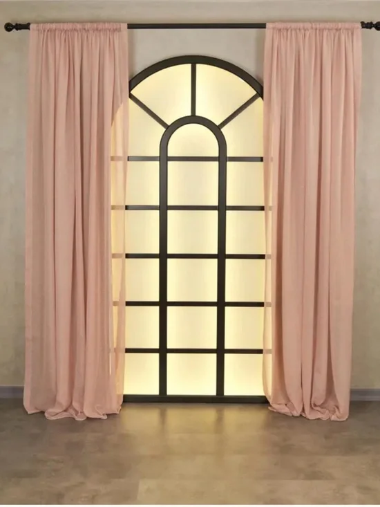 Set of 42”x92” Pinch Pleat Sheer Curtains in Pink