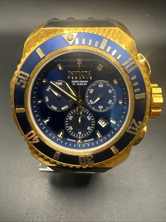 Invicta Men's 'Russian Diver' 25732 Blue Face Black Silicone Band