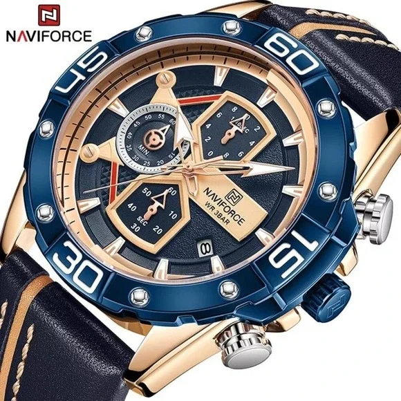 Naviforce‎ Stylish Chronograph Watch in Leather for Men