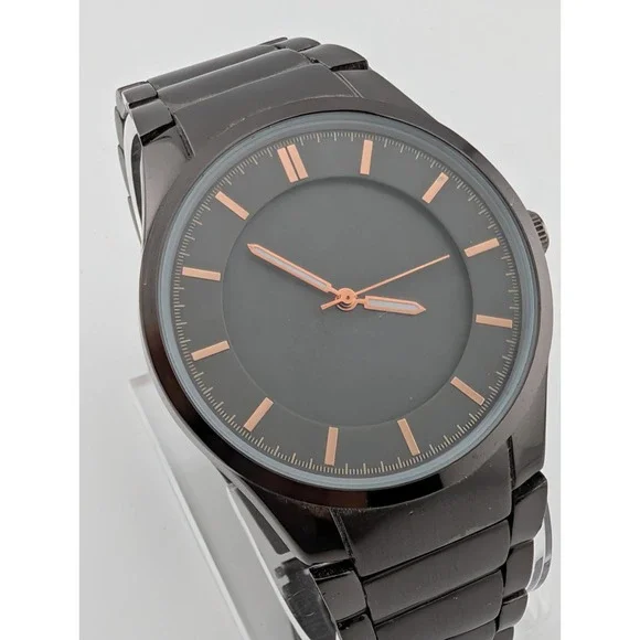 Men's Gunmetal Tone Watch 40mm Case 6.75