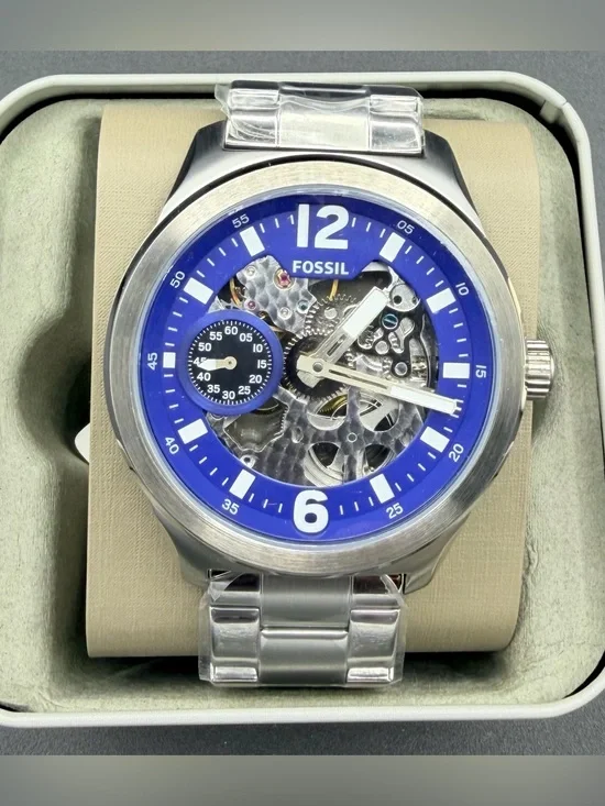 NWT FOSSIL Brox Skeleton BQ2582 Large Mechanical Manual Winding Men Watch