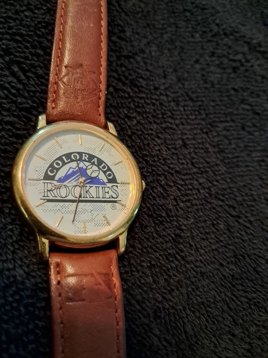 Colorado Rockies Logo Genuine MLB Wristwatch - Innovatice Time Corp. LeatherBand