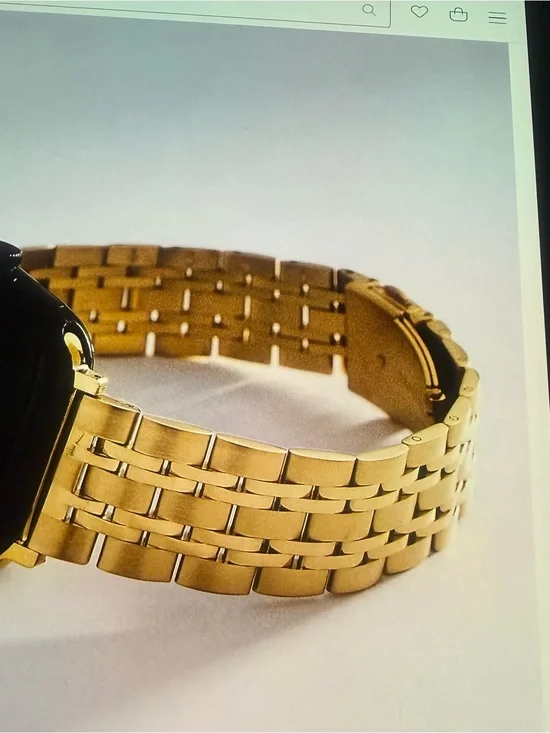 Gold Tone Metal Link Watch Bracelet
