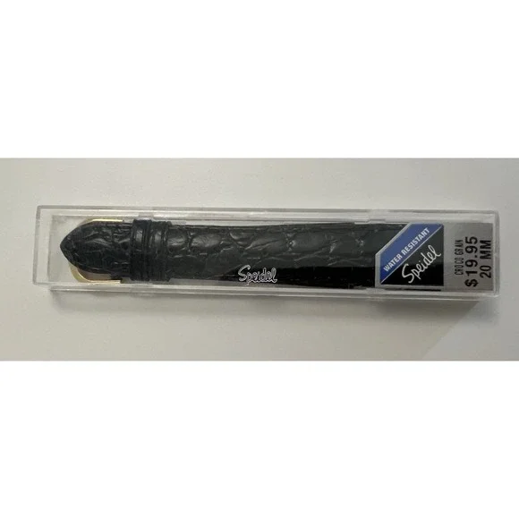 New Hirsch Speidel 20mm Black Genuine Leather Watch Strap Band Water Resistant
