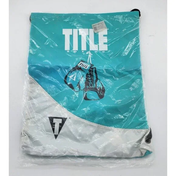 NEW TITLE‎ Boxing Club Drawstring Backpack Sport Bag Blue/White Graphic 16