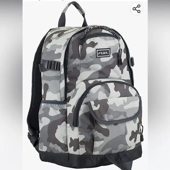 Fuel Millennial Tech Backpack - Army‎ Camo Nwt Grey/Off White