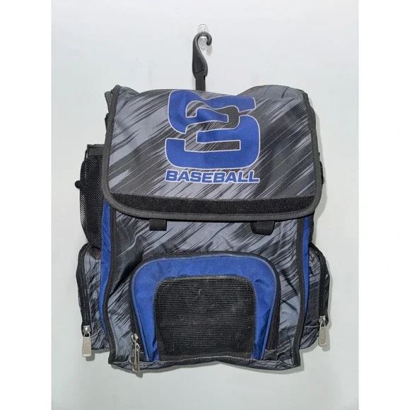 Boombah Baseball Bat Bag Backpack Grey Blue Graphic Personalized Bolen 11