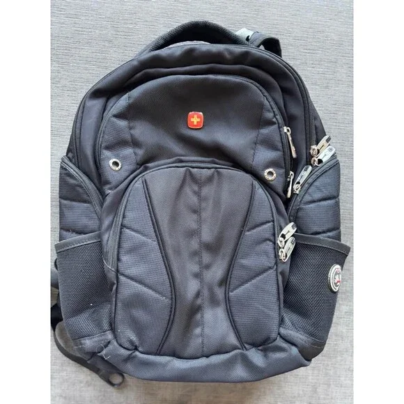 Swissgear ScanSmart Tech Laptop Backpack Black Airflow Multi-Pocket Travel Bag
