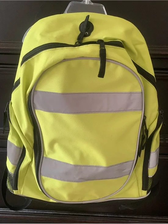 High-Visibility Yellow Men’s Safety Backpack with Reflective Stripes