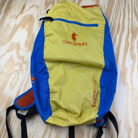 Cotopaxi Luzon 18L Del Dia Backpack Yellow Blue Orange Ripstop Daypack Hiking