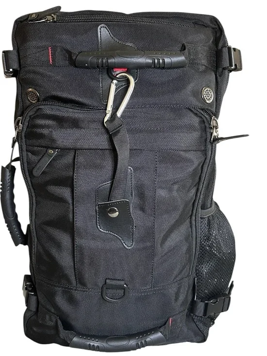KALA Design Men's Black Backpack - Durable Travel & Commuter Bag. 20”x12”x7”.