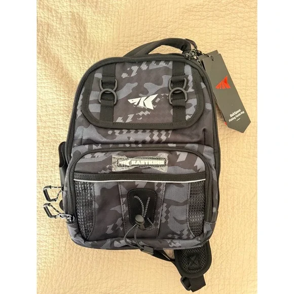 KastKing BaitSpace Fishing Sling Backpack Black Camo Tackle Bag NWT