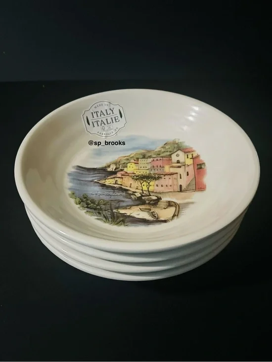 🎁4PC Ceramica Cuore Ceramic Bowls 9” Handmade Italian PORTOFINO Bowls