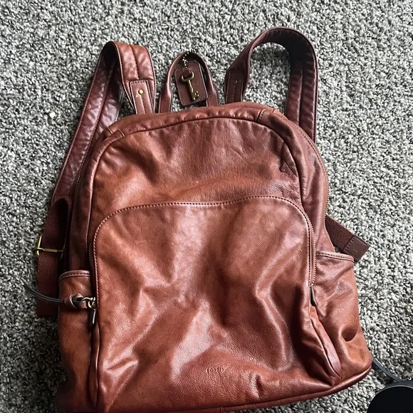 Fossil Brown Leather Backpack - Classic women’s Daypack