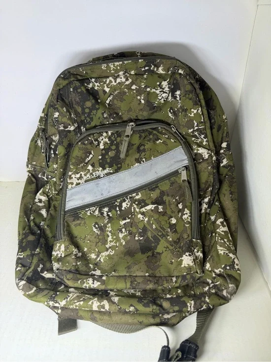 L.L. Bean Olive and White Camouflage Backpack