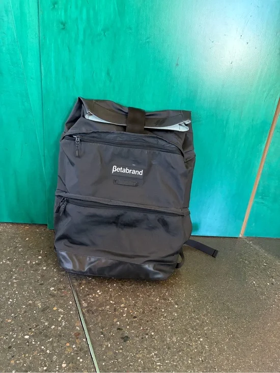 Betabrand Black Roll-Top Commuter Backpack