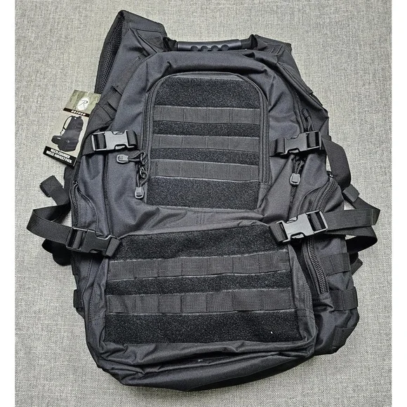 Rothco Multi-Chamber MOLLE Assault Backpack Black Hiking Laptop Men OSFA Bag