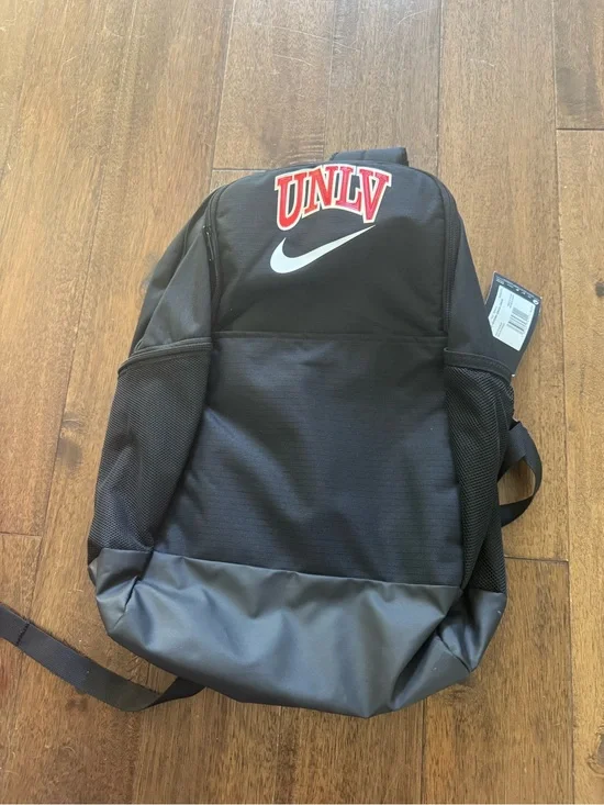 Nike Black Backpack with UNLV Red Lettering and White Swoosh