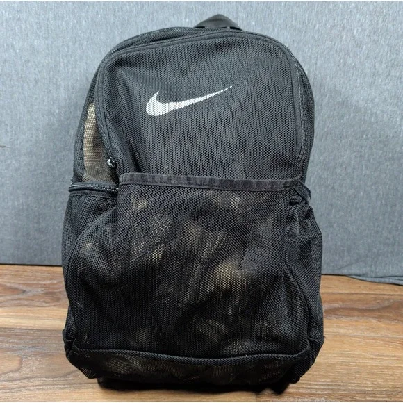 Nike BRASILIA Mesh Backpack 9.0 Black BA6050-010 Gym School GUC