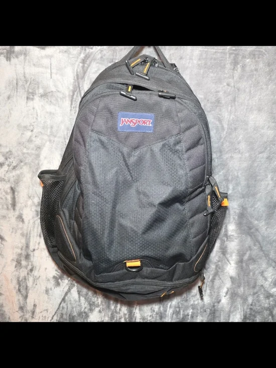 Jansport Boost Black Backpack with Orange Trim