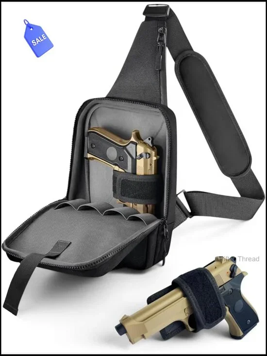 Tactical Sling Bag with Quick Access Pull Tab and Holster