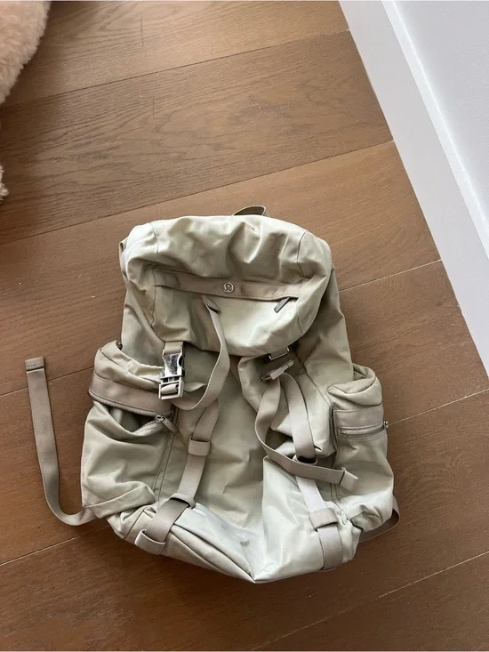 lululemon athletica Cream wanderlust Backpack with Buckle Straps
