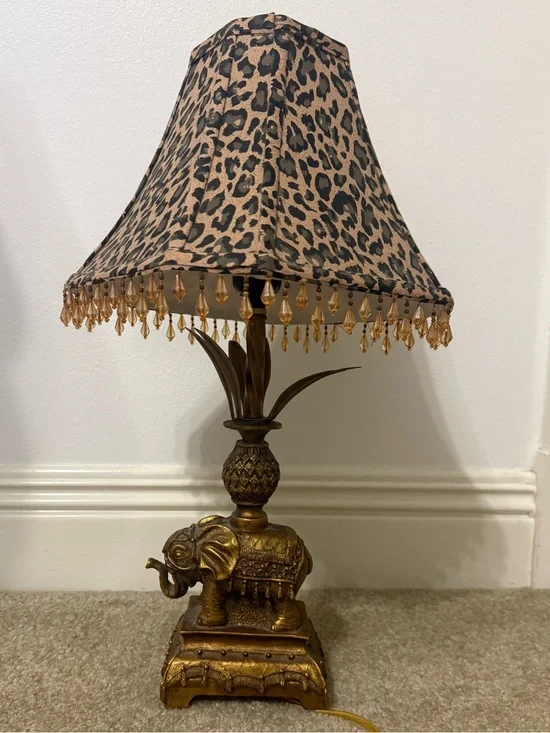 Antique Style Gold Elephant Lamp